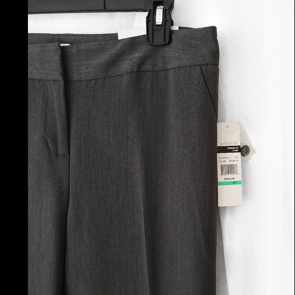 Modern Fit NWT Sz 8 10 LAUNDRY by SHELLI SEGAL Gray * HAILEE * Flare Dress Pants - Picture 2 of 3